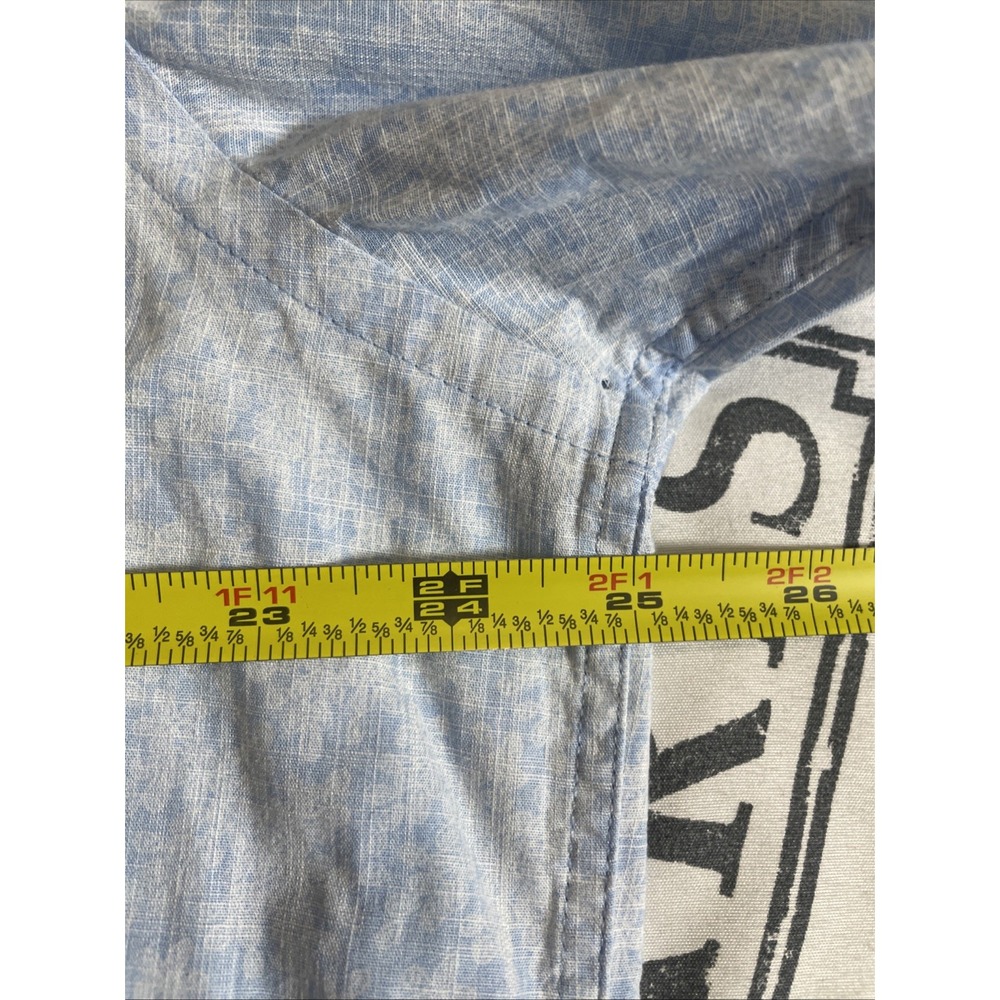 Tasso Elba Blue White Floral Cotton Short Sleeve Button Down Shirt Men's Size L - Picture 7 of 11